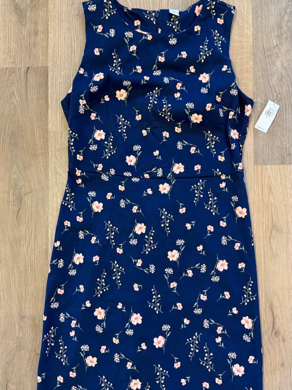 Old Navy Navy Floral Sheath Dress Medium NWT Sleeveless Career
